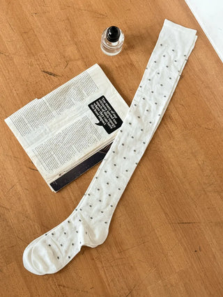 Duo Dot Pattern Daily High Knee Socks Long Socks