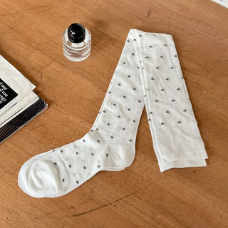 Duo Dot Pattern Daily High Knee Socks Long Socks