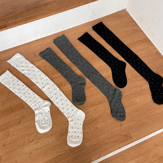 Duo Dot Pattern Daily High Knee Socks Long Socks