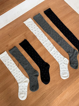 Duo Dot Pattern Daily High Knee Socks Long Socks