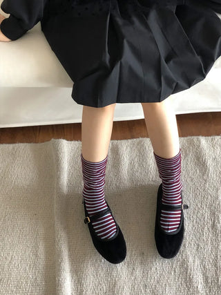 Melting Stripe Mid-Length Socks
