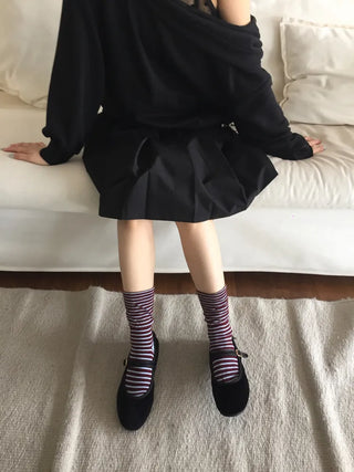 Melting Stripe Mid-Length Socks