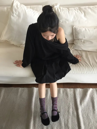 Melting Stripe Mid-Length Socks