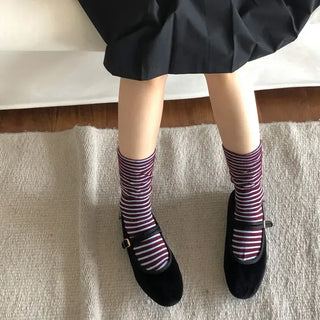 Melting Stripe Mid-Length Socks