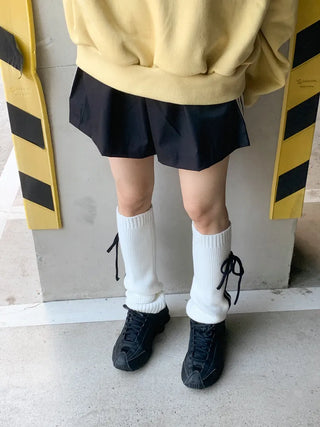 Track Double-Line Straight Knit Leg Warmers