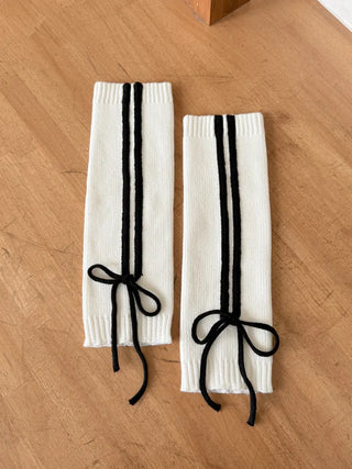 Track Double-Line Straight Knit Leg Warmers