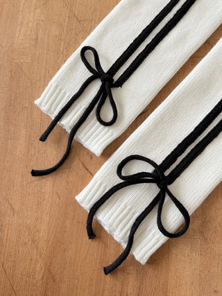 Track Double-Line Straight Knit Leg Warmers