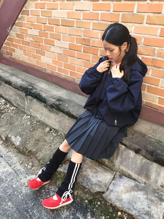 Track Double-Line Straight Knit Leg Warmers