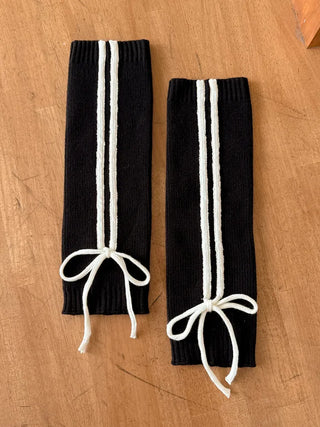Track Double-Line Straight Knit Leg Warmers