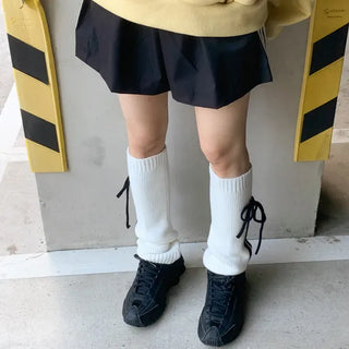 Track Double-Line Straight Knit Leg Warmers