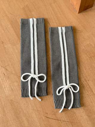 Track Double-Line Straight Knit Leg Warmers