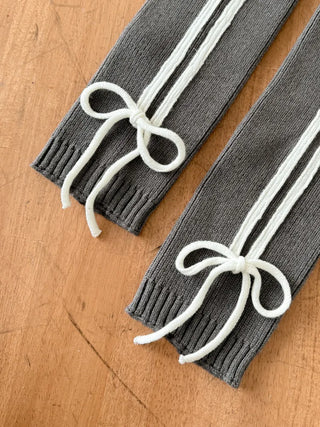 Track Double-Line Straight Knit Leg Warmers