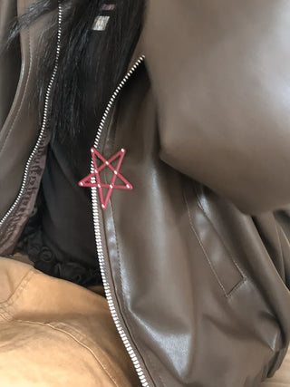Sugar Star Metallic Check Dot Pattern Big Hairpin