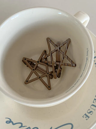Sugar Star Metallic Check Dot Pattern Big Hairpin