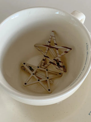 Sugar Star Metallic Check Dot Pattern Big Hairpin