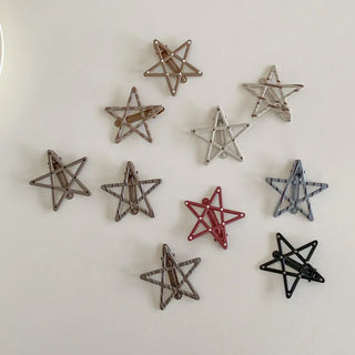 Sugar Star Metallic Check Dot Pattern Big Hairpin