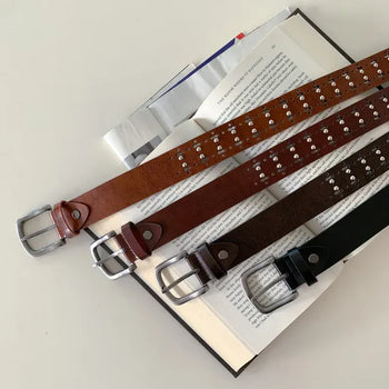 Fade Stud Wide Leather Belt