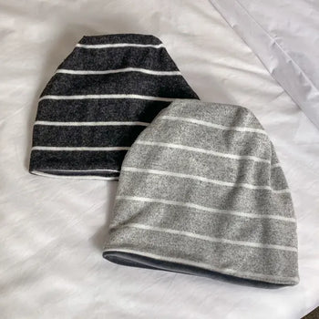 Softy Striped Fleece-lined Beanie Hat