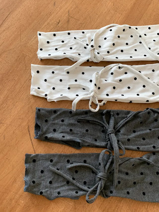 Monet Dot Long Strap Leg Warmers