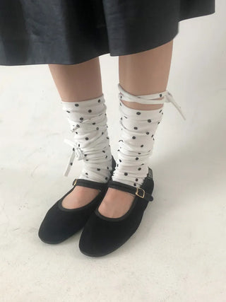 Monet Dot Long Strap Leg Warmers