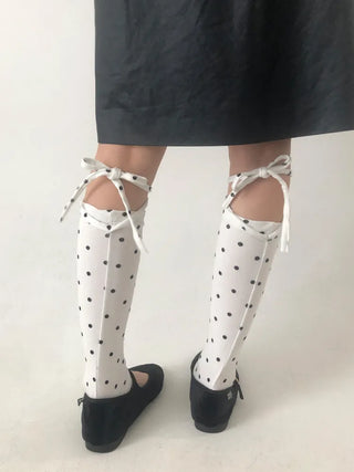 Monet Dot Long Strap Leg Warmers