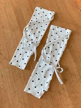 Monet Dot Long Strap Leg Warmers