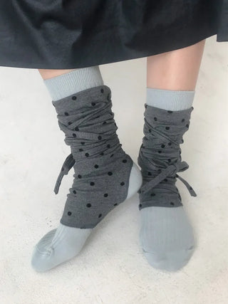 Monet Dot Long Strap Leg Warmers