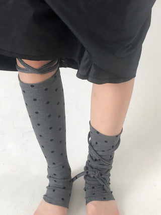 Monet Dot Long Strap Leg Warmers