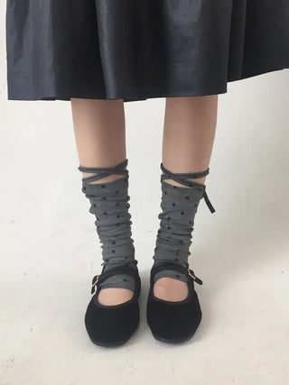 Monet Dot Long Strap Leg Warmers