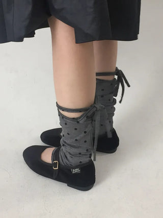 Monet Dot Long Strap Leg Warmers
