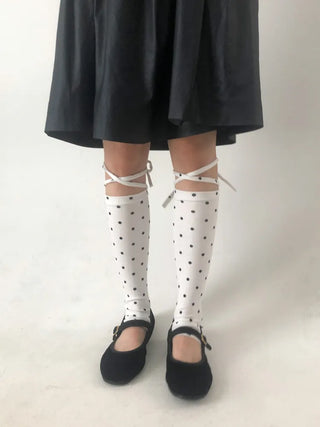 Monet Dot Long Strap Leg Warmers