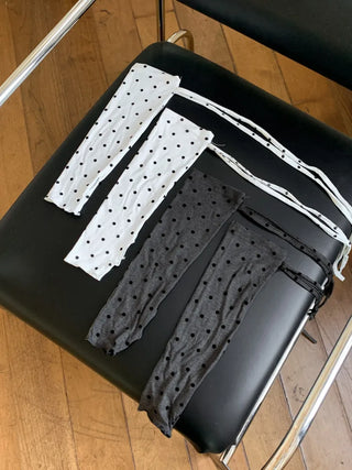 Monet Dot Long Strap Leg Warmers