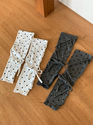 Monet Dot Long Strap Leg Warmers