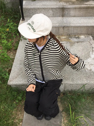 Love & Peace Ribbed Corduroy Embroidered String Camp Cap