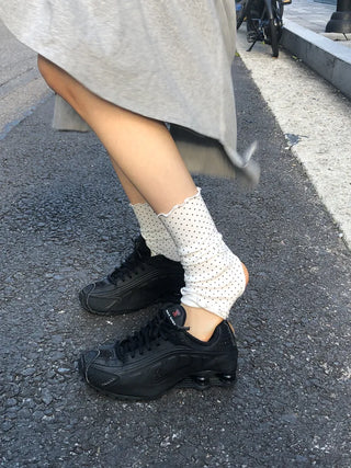 Keyless Mini Dot Wavy Pleated Leg Warmers