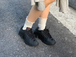 Keyless Mini Dot Wavy Pleated Leg Warmers
