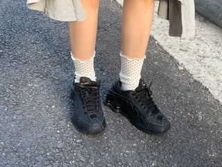 Keyless Mini Dot Wavy Pleated Leg Warmers