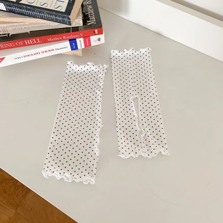 Keyless Mini Dot Wavy Pleated Leg Warmers