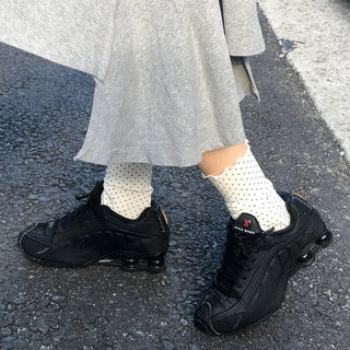 Keyless Mini Dot Wavy Pleated Leg Warmers