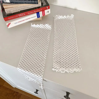 Keyless Mini Dot Wavy Pleated Leg Warmers
