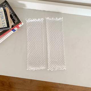 Keyless Mini Dot Wavy Pleated Leg Warmers