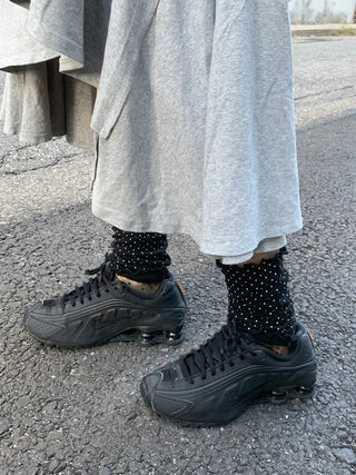 Keyless Mini Dot Wavy Pleated Leg Warmers