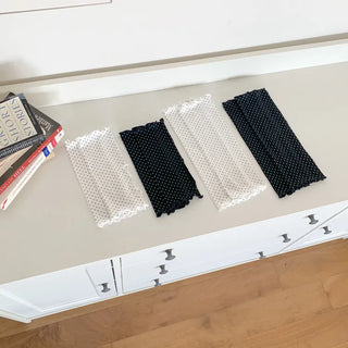 Keyless Mini Dot Wavy Pleated Leg Warmers