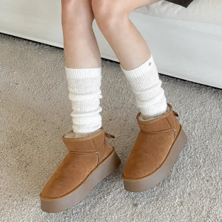 Silver Pendant Loose Fit Knit Long Pleated Warmer Socks