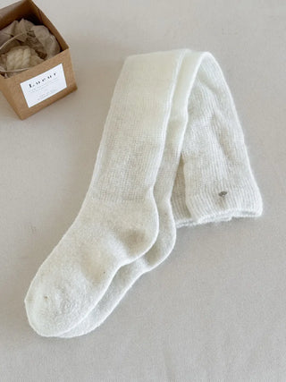 Silver Pendant Loose Fit Knit Long Pleated Warmer Socks