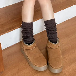 Silver Pendant Loose Fit Knit Long Pleated Warmer Socks