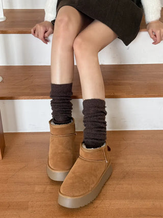Silver Pendant Loose Fit Knit Long Pleated Warmer Socks