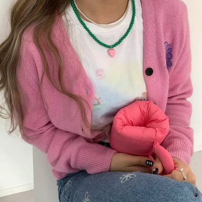Vivid Heart Bead Necklace