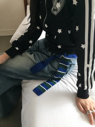 Blair Knit Striped Long Tie