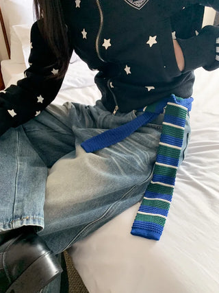Blair Knit Striped Long Tie